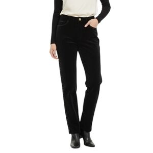 ST. John Sport Velvet Straight Leg Pants Trousers Side‎ Stud Trim